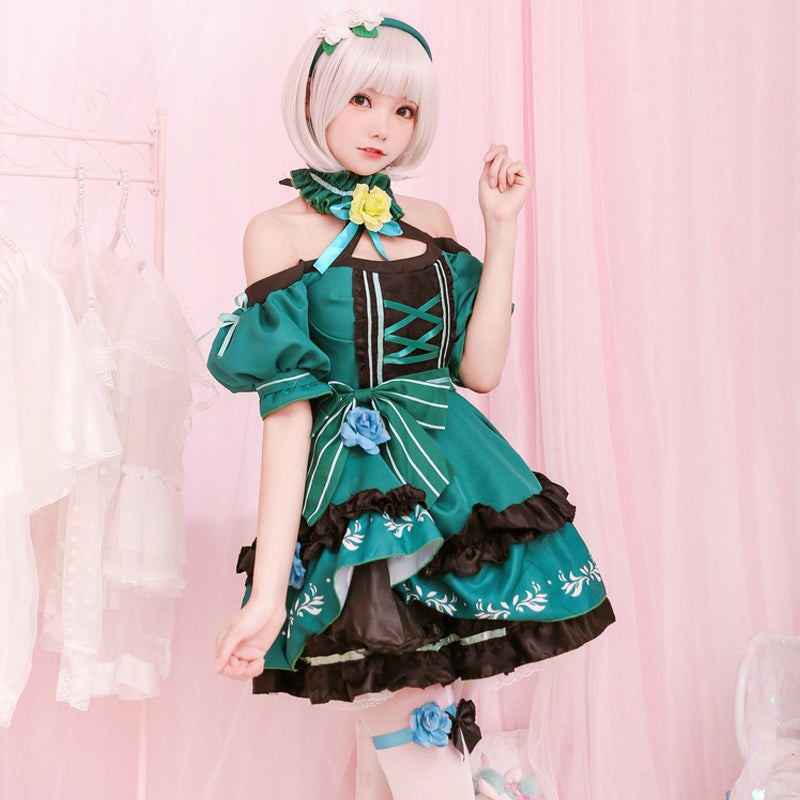 ゴスロリ風 アイドルコスチューム グリーン