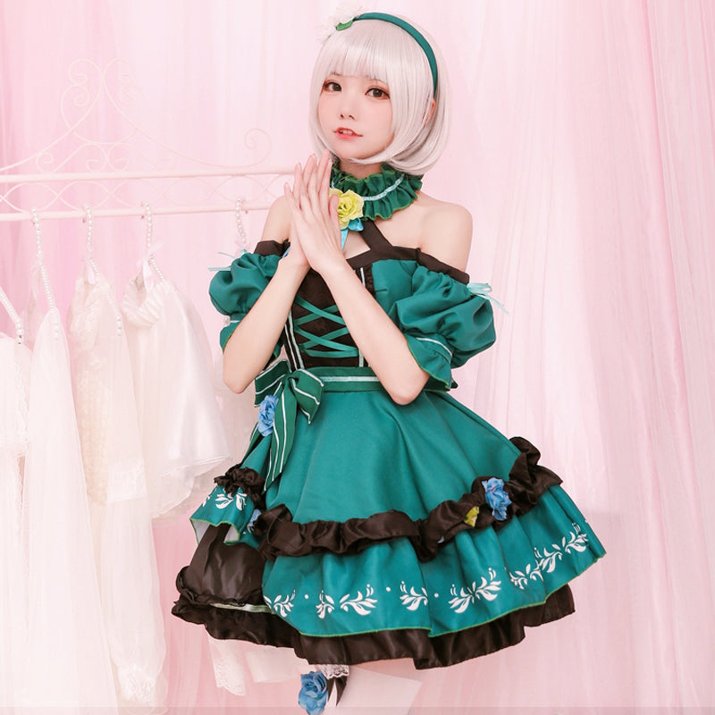 ゴスロリ風 アイドルコスチューム グリーン