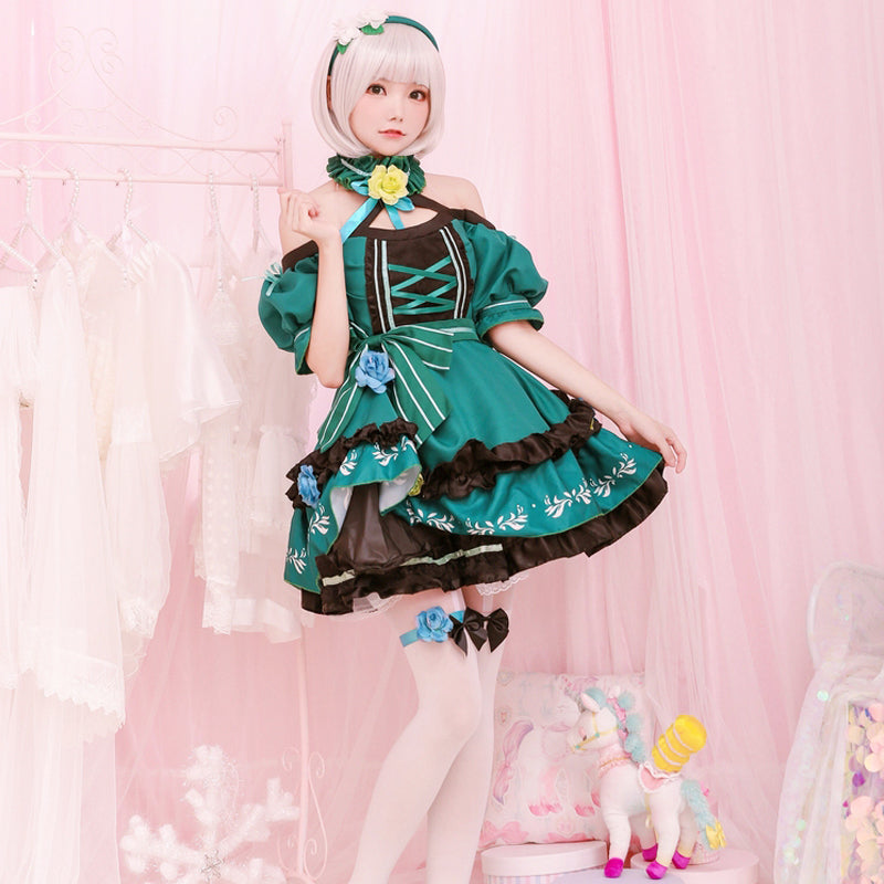 ゴスロリ風 アイドルコスチューム グリーン