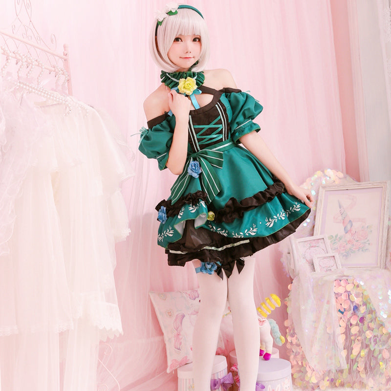 ゴスロリ風 アイドルコスチューム グリーン