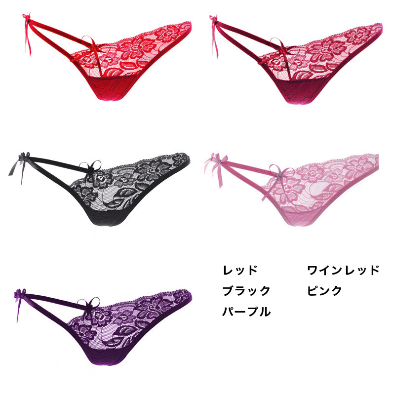 Tバックショーツ Wリボン