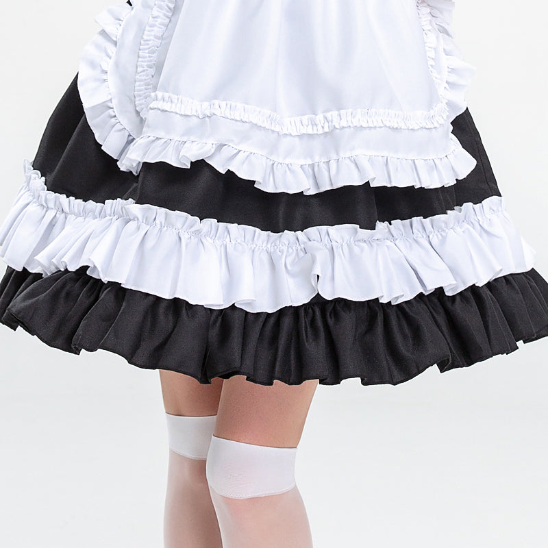 フリルデザインメイド服 猫耳カチューシャ付き