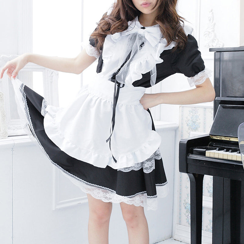 フロント編み上げ メイド服