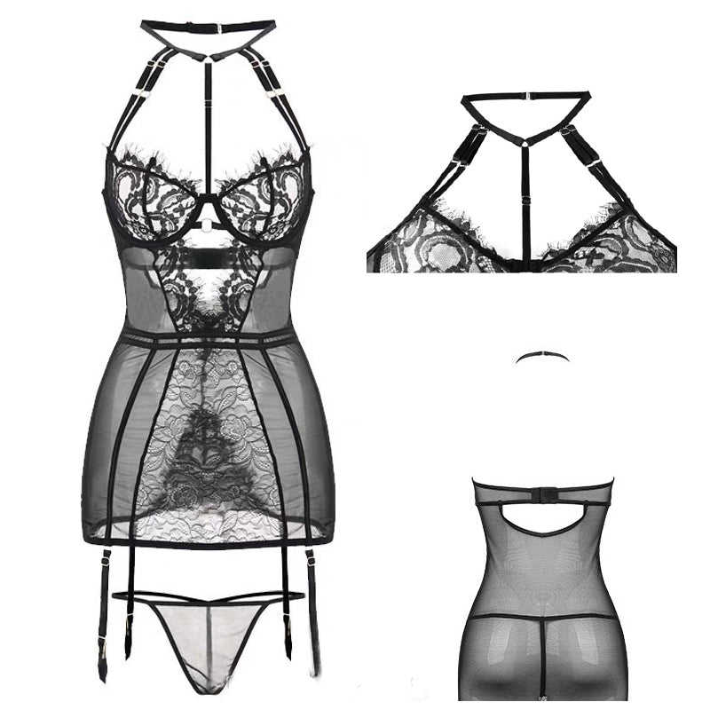 取り外しガーター付き ボディコン&Tバックセット