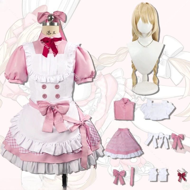 メイド風デザイン×チェック柄スカートのコスチュームセット