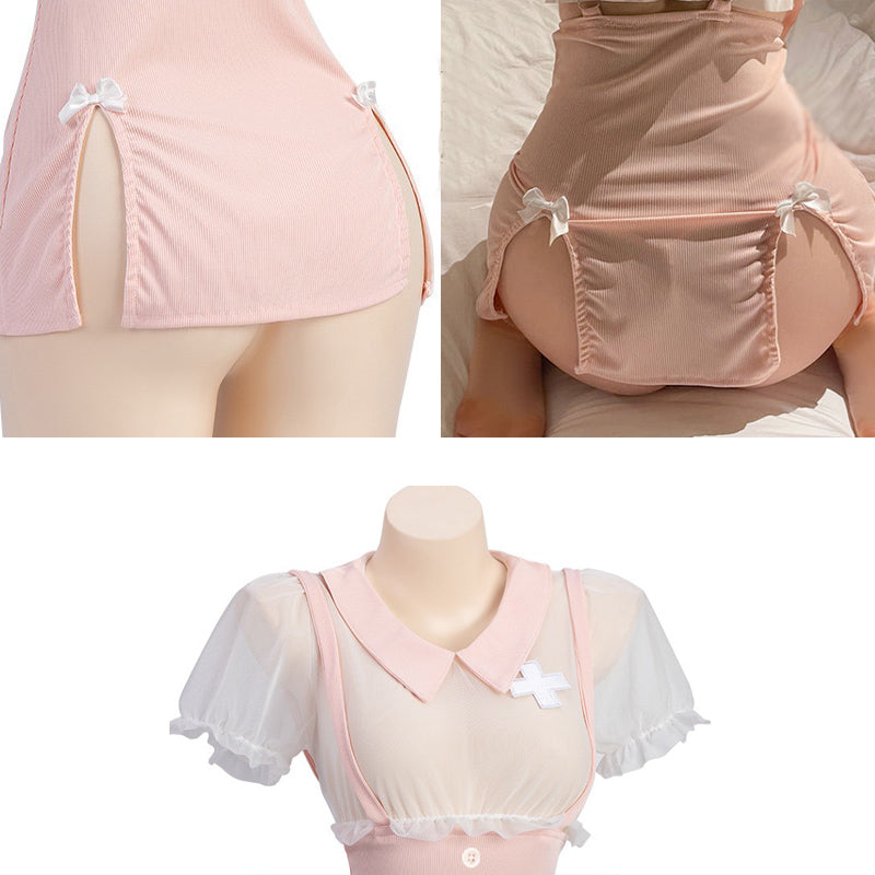 サスペンダー付きピンクナース