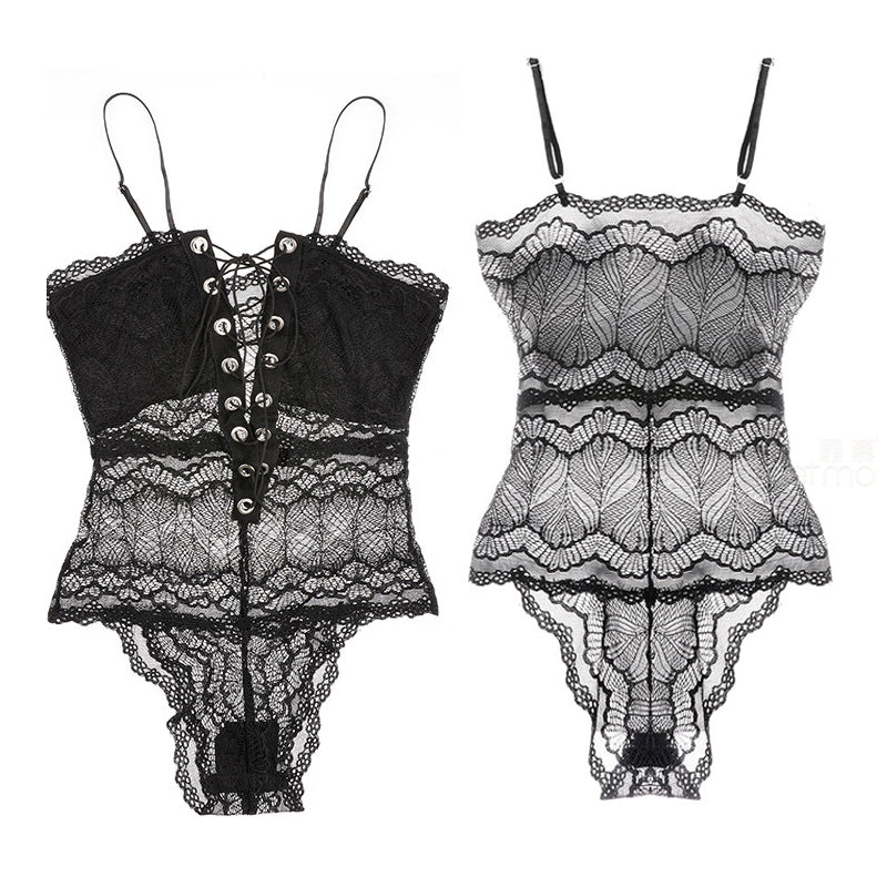 シースルーブラック テディランジェリー