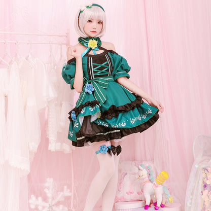 ゴスロリ風 アイドルコスチューム グリーン