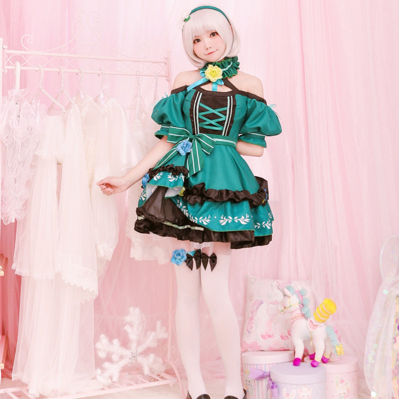 ゴスロリ風 アイドルコスチューム グリーン
