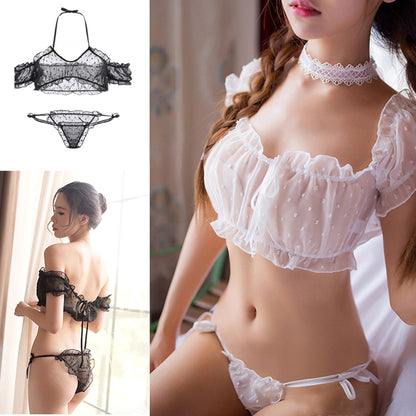 ドットシースルー セクシー ブラ＆ショーツセット