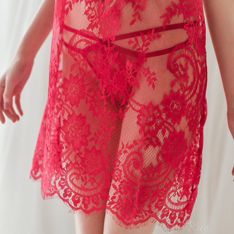 シアーベビードール＆Tバック キャミソール