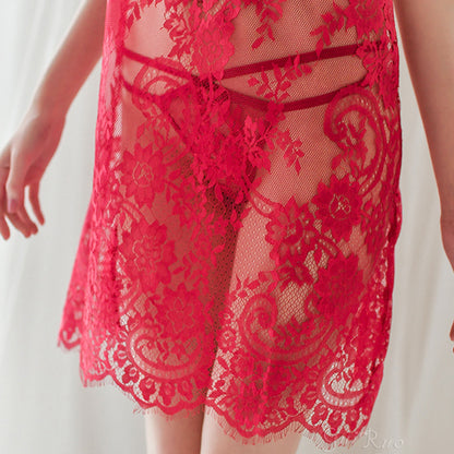 シアーベビードール＆Tバック キャミソール