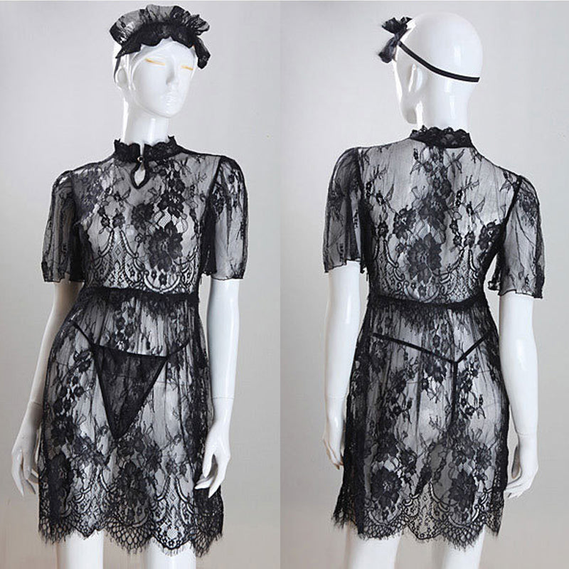 ゴシックブラック ベビードールセット