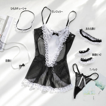 メイド風 ベビードール 7点セット