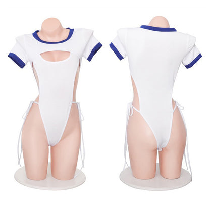 サイド紐結び スクールハイレグレオタード