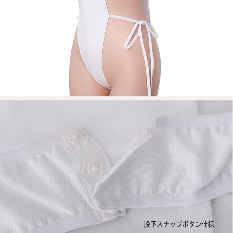 サイド紐結び スクールハイレグレオタード