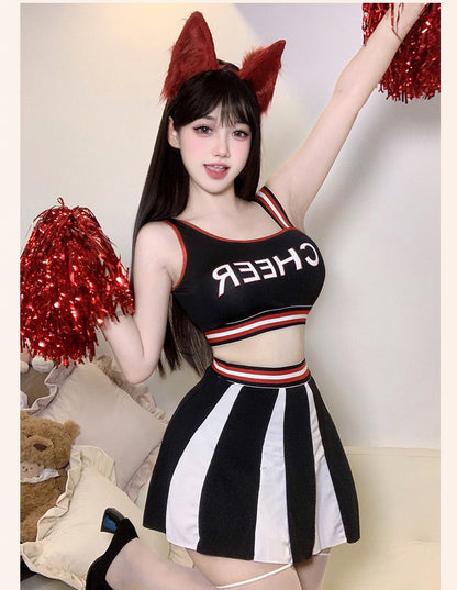 ミニスカート×ストレッチ素材のチアガール風コスチュームセット