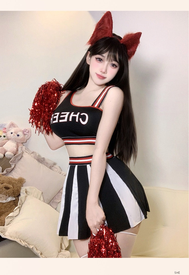 ミニスカート×ストレッチ素材のチアガール風コスチュームセット