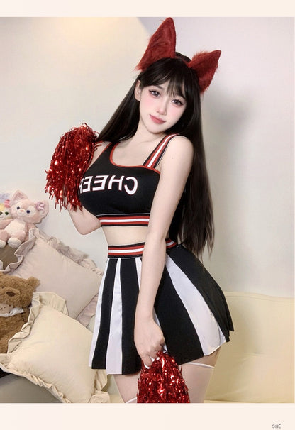 ミニスカート×ストレッチ素材のチアガール風コスチュームセット