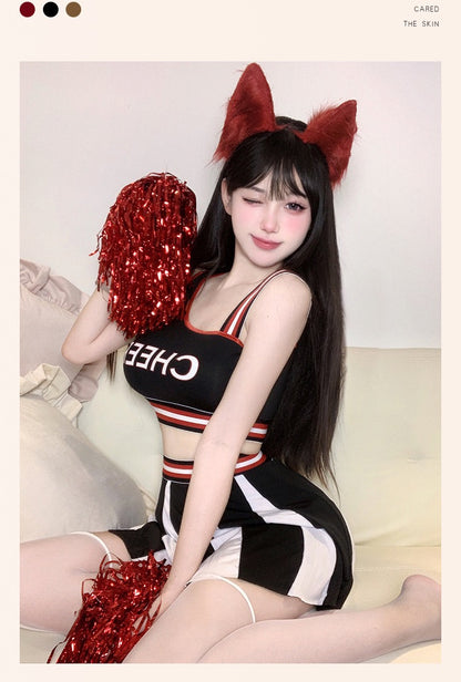 ミニスカート×ストレッチ素材のチアガール風コスチュームセット
