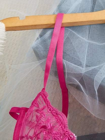 ホローデザイン×フィットシルエットのブラ＆ショーツランジェリー2点セット