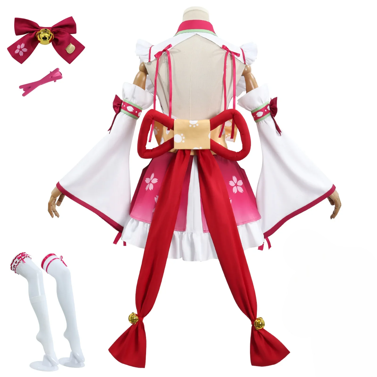 巫女デザイン×レイヤード構造のコスプレコスチュームセット