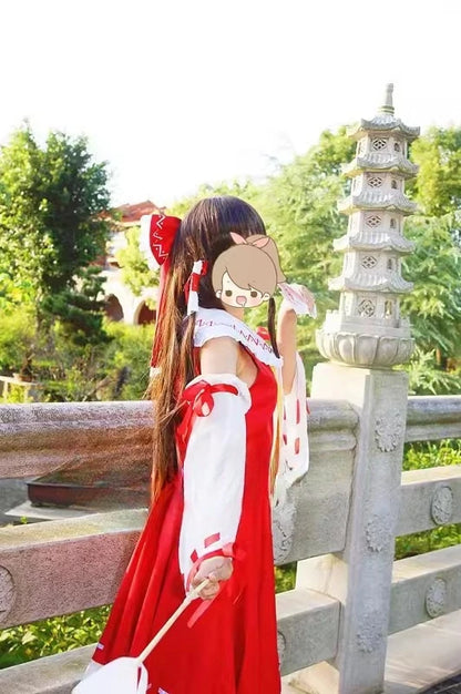 巫女風デザイン×フリル装飾のコスプレドレスセット