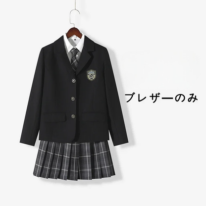 ブレザー×プリーツスカートのセーラー風学生制服セット