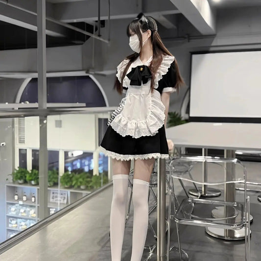リボン装飾×エプロン付きのメイド風コスチュームセット