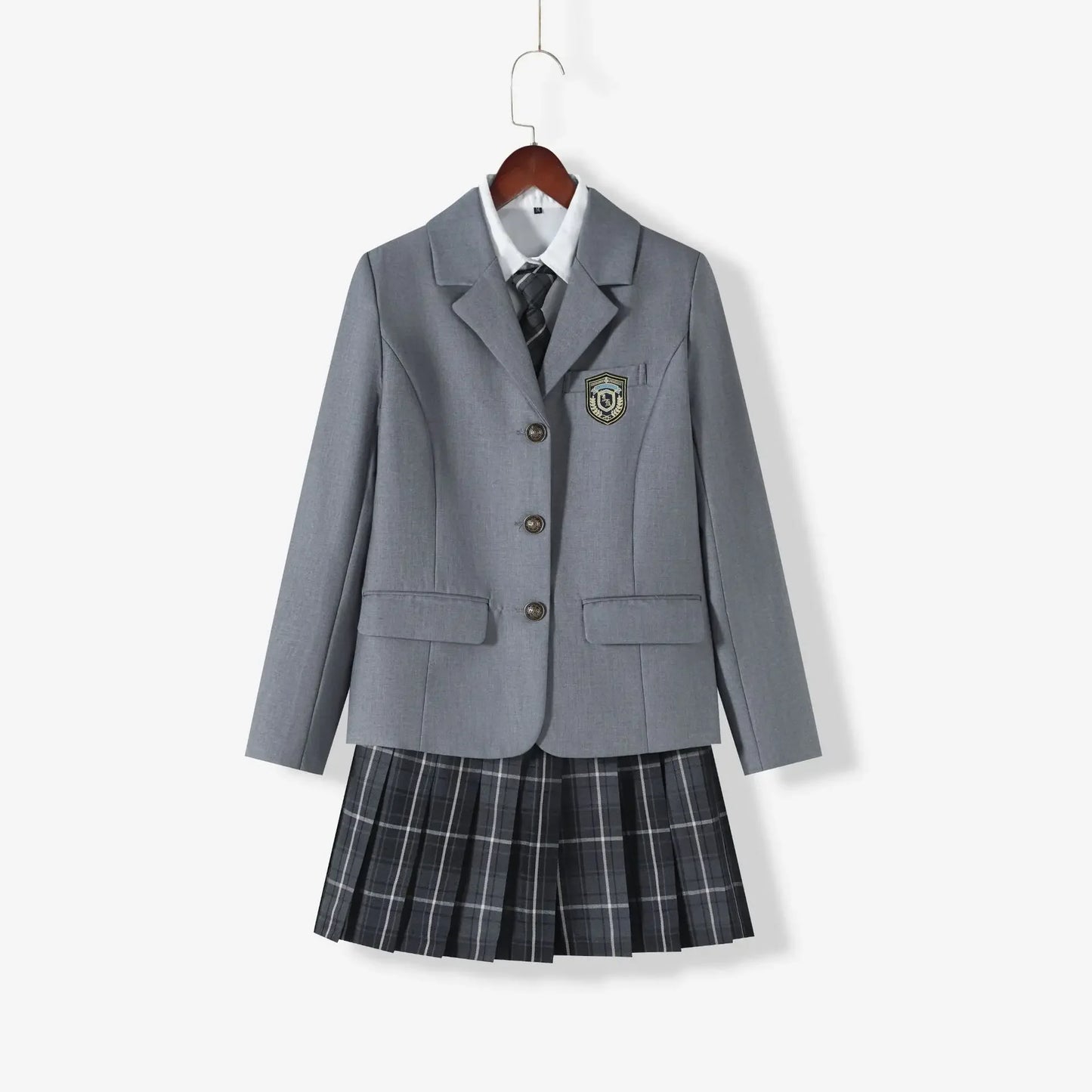 ブレザー×プリーツスカートのセーラー風学生制服セット