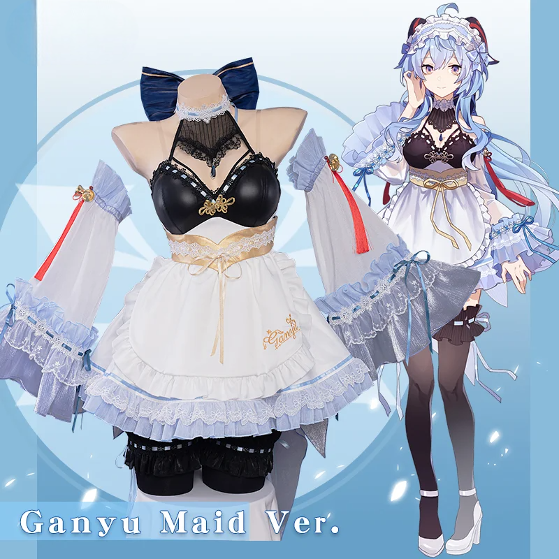 メイド風デザイン×フリル装飾のコスプレドレス