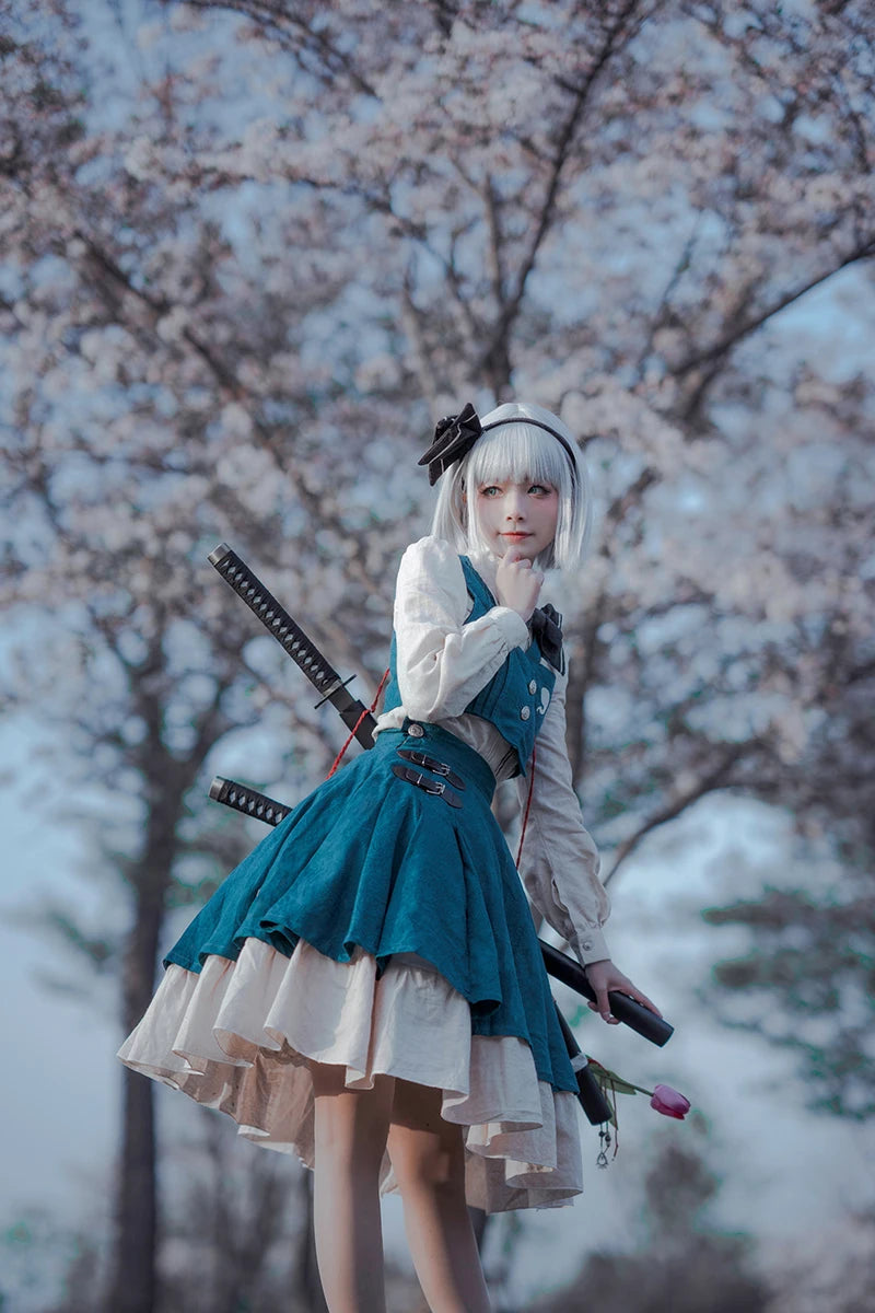 フリルデザイン×アクセ付きドレスのコスプレコスチュームセット