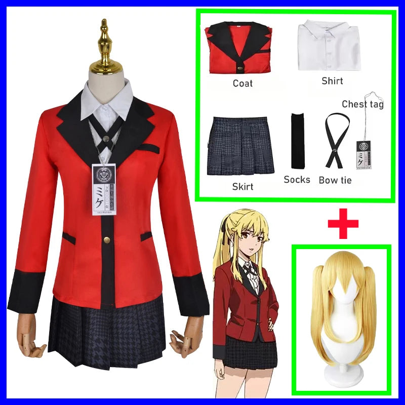 制服風デザイン×プリーツスカートのコスプレコスチュームセット
