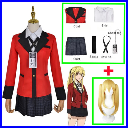 制服風デザイン×プリーツスカートのコスプレコスチュームセット