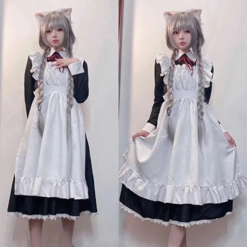 ロング丈×ヨーロピアン調のメイド風コスチュームセット