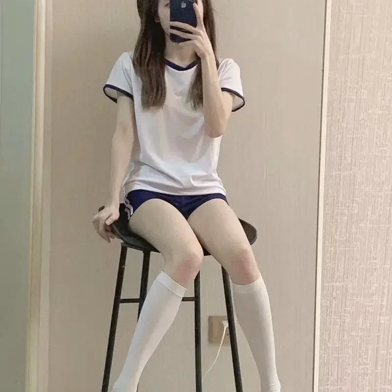 体操着トップ×ブルマの学生風コスチュームセット