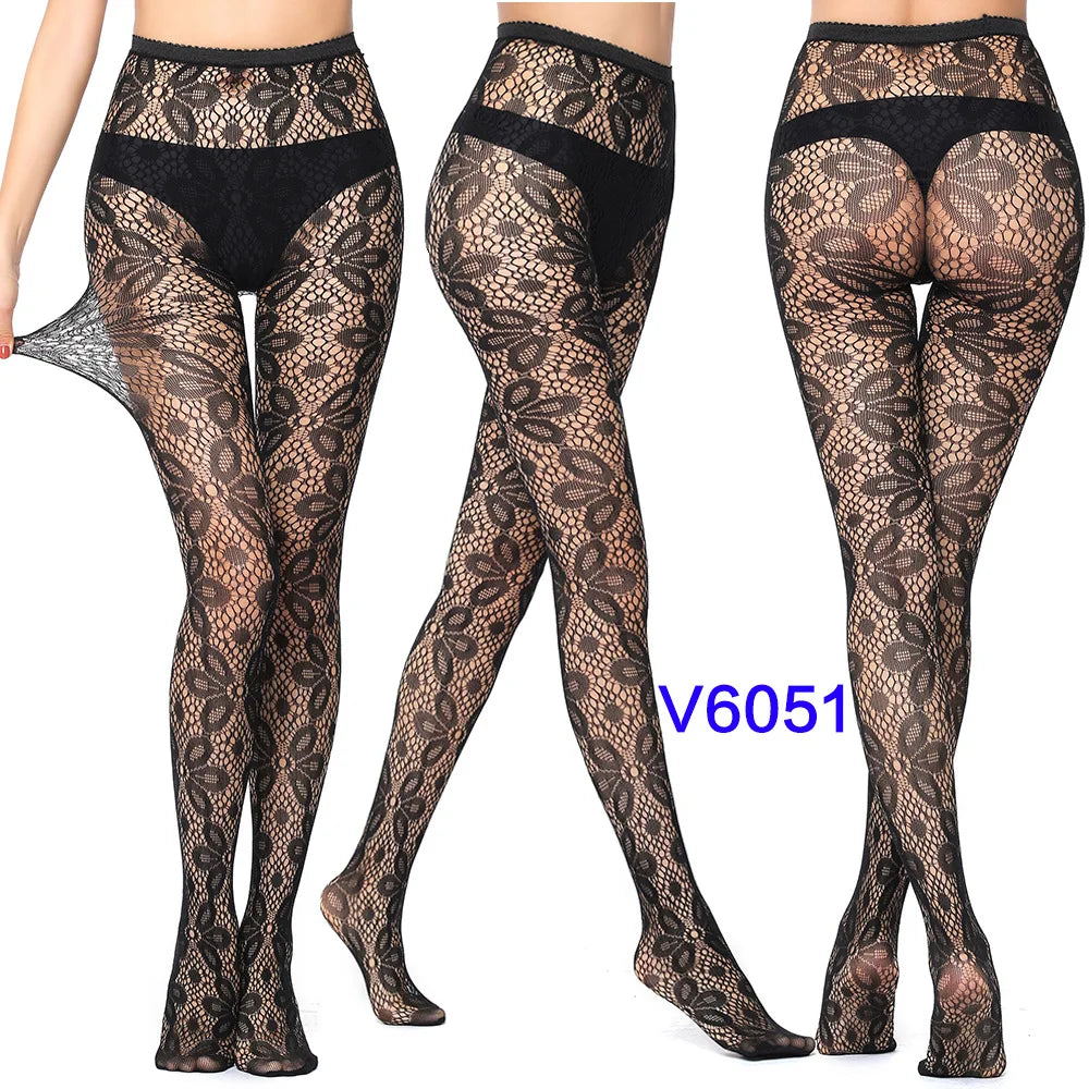 ジャカード柄×フィッシュネットのシームレスパンティストッキング