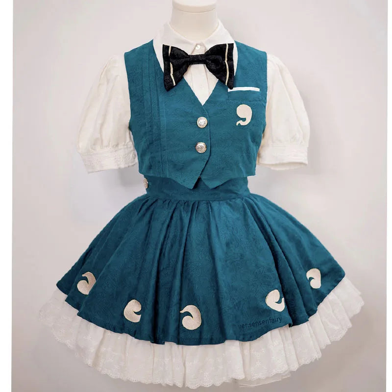 フリルデザイン×アクセ付きドレスのコスプレコスチュームセット