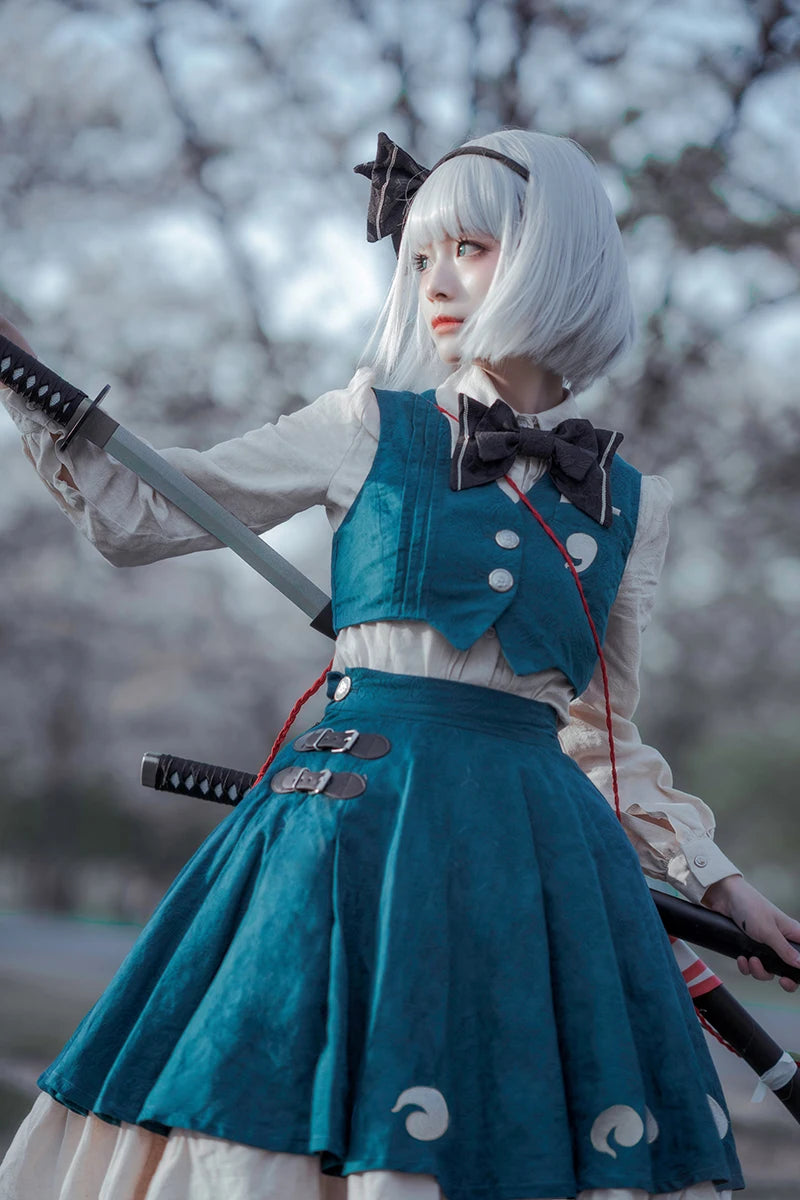 フリルデザイン×アクセ付きドレスのコスプレコスチュームセット