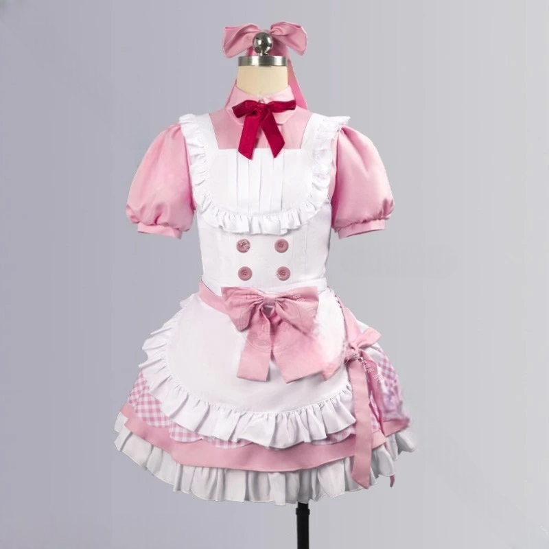 メイド風デザイン×チェック柄スカートのコスチュームセット