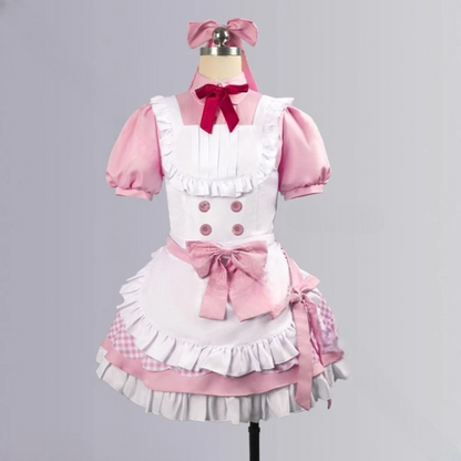 メイド風デザイン×チェック柄スカートのコスチュームセット