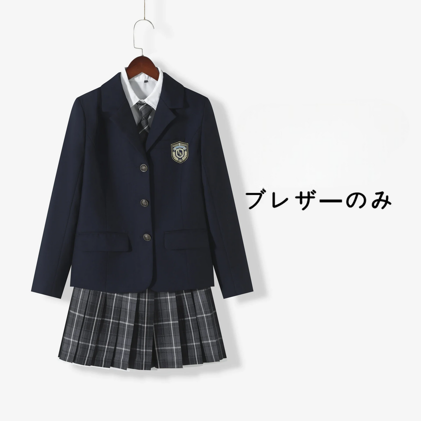 ブレザー×プリーツスカートのセーラー風学生制服セット