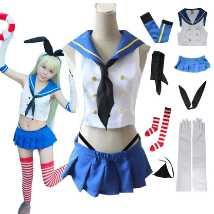 セーラー服デザイン×アクセサリー 制服風コスプレセット