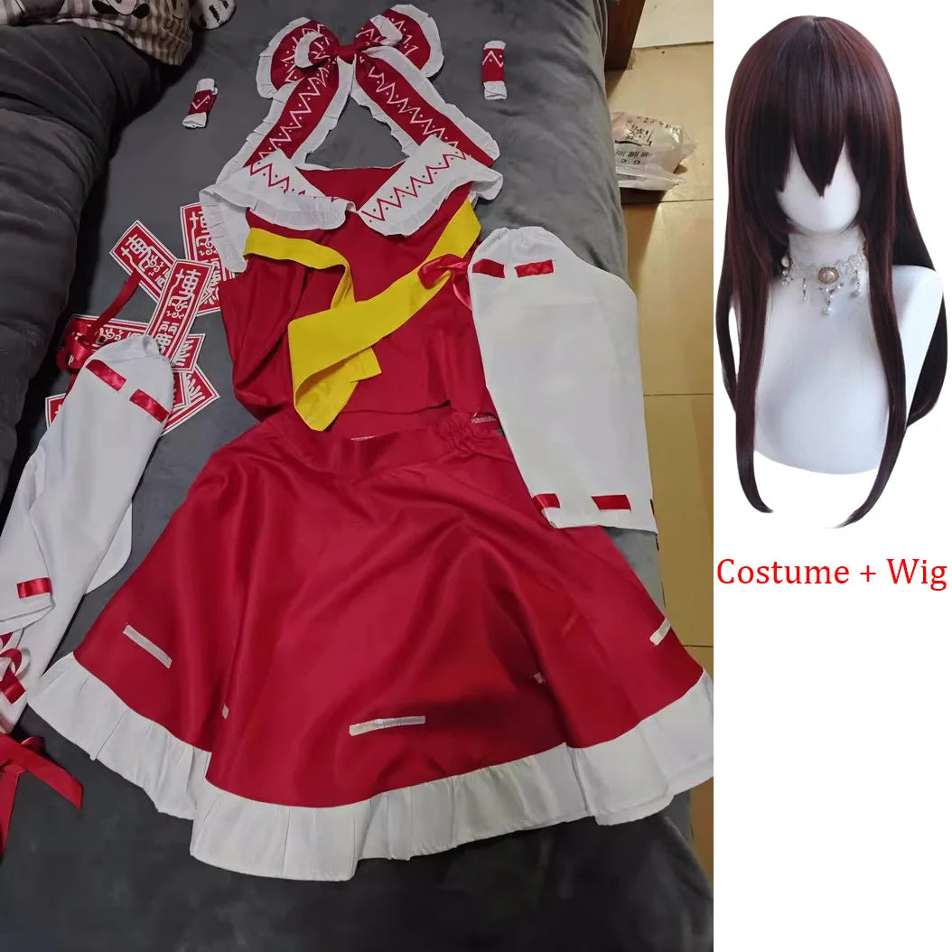 巫女風デザイン×フリル装飾のコスプレドレスセット