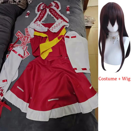 巫女風デザイン×フリル装飾のコスプレドレスセット