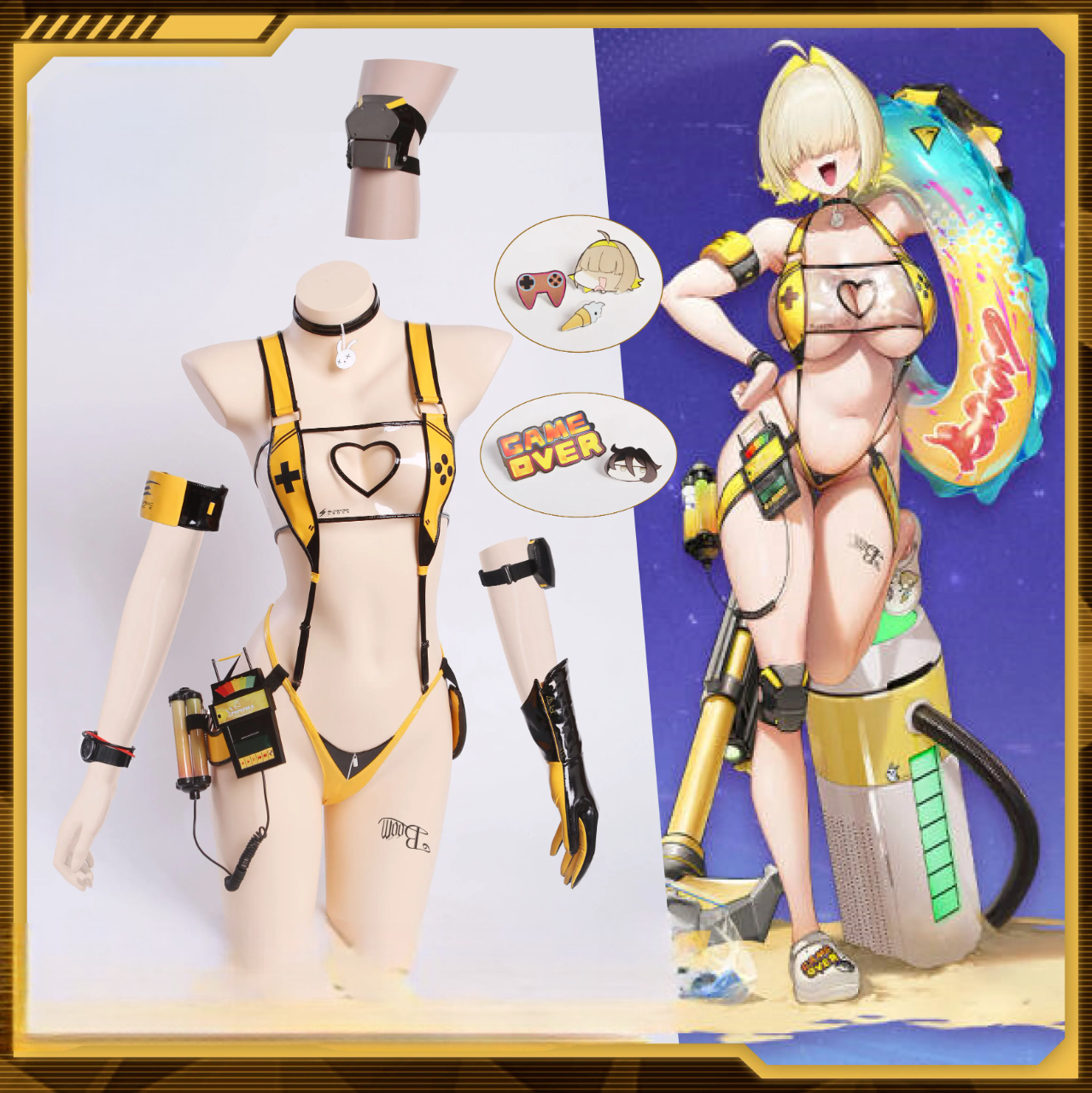 シースルー素材×水着風ジャンプスーツのコスチューム