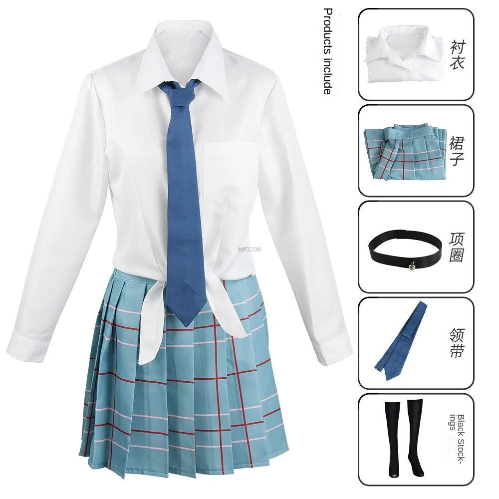 セーラー服デザイン×ウィッグ アニメコスプレ制服セット
