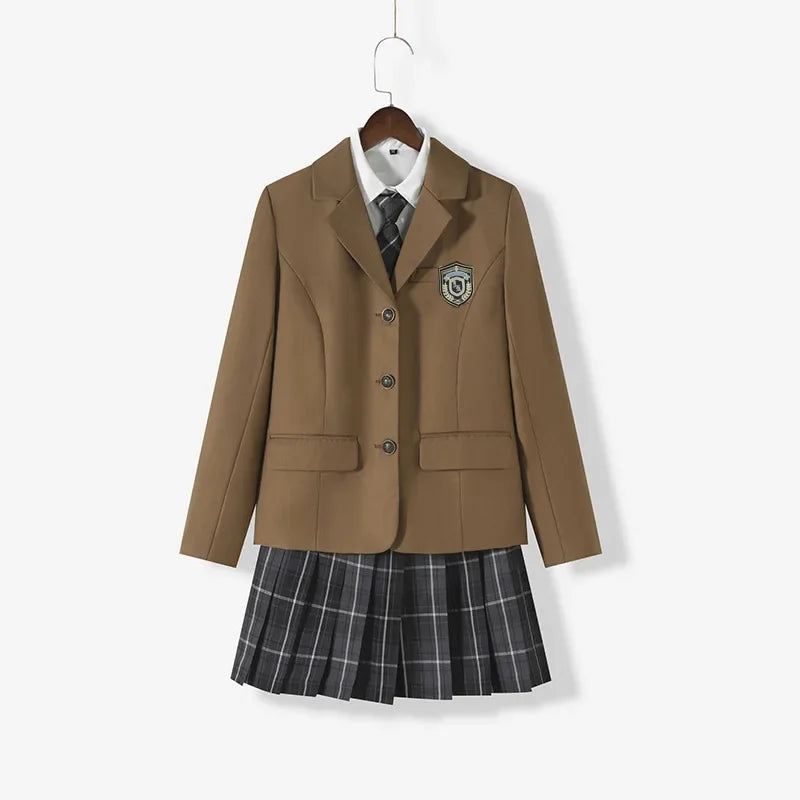 ブレザー×プリーツスカートのセーラー風学生制服セット