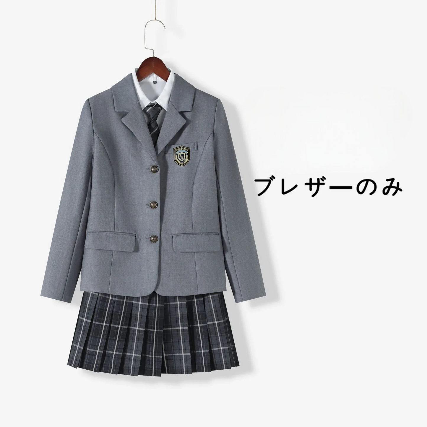 ブレザー×プリーツスカートのセーラー風学生制服セット