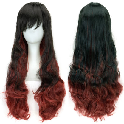 レインボーグラデ×ロングカールのコスプレウィッグ（65cm）